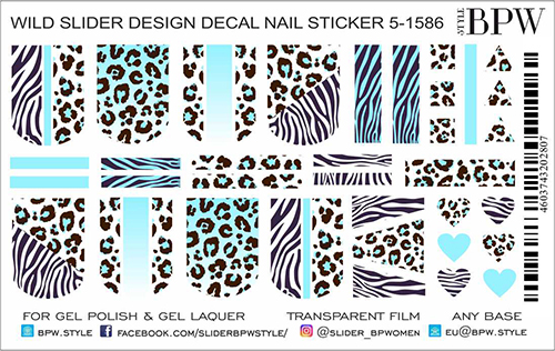 Decal nail sticker Turquoise leopard