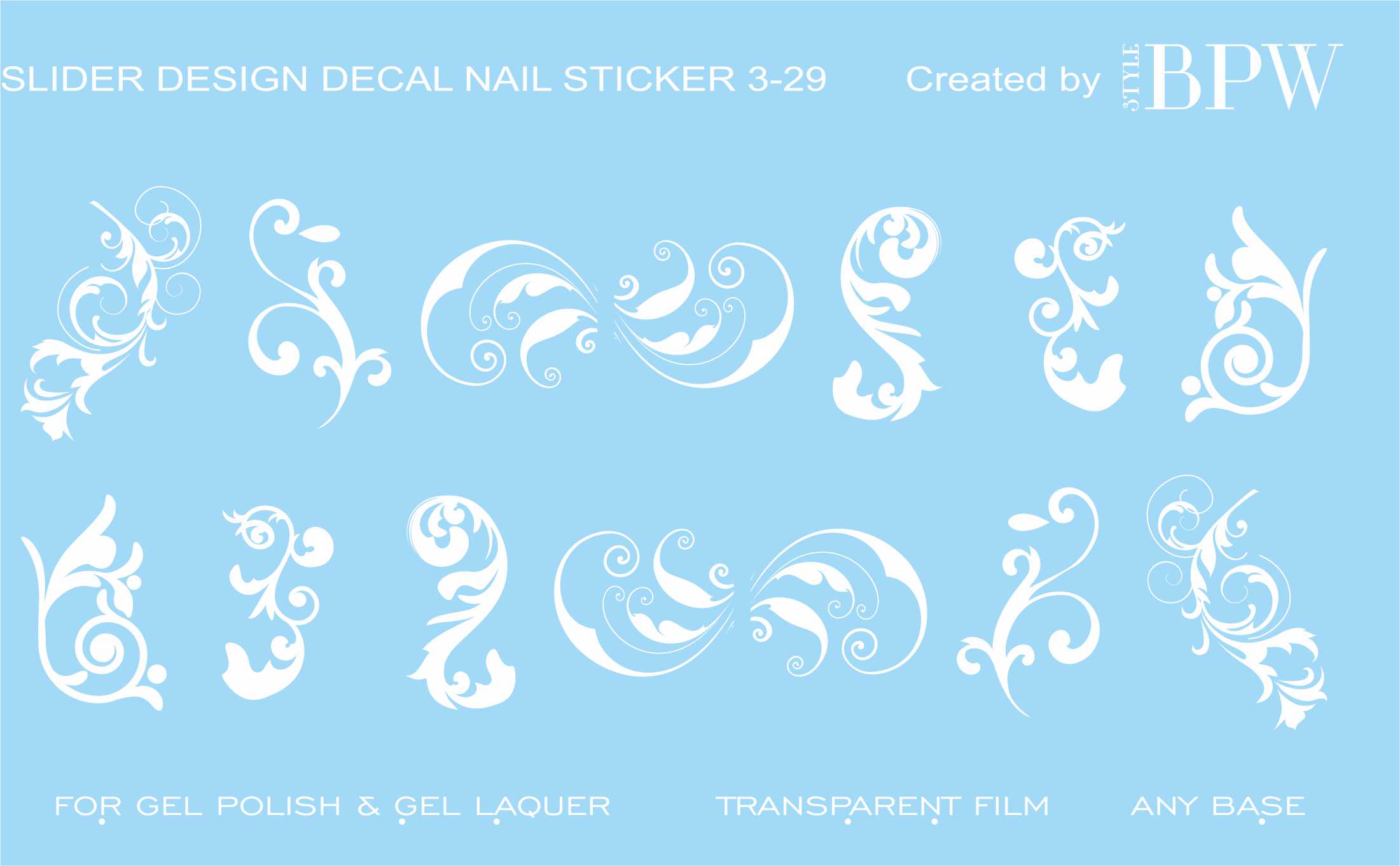 Decal nail sticker White Tracery