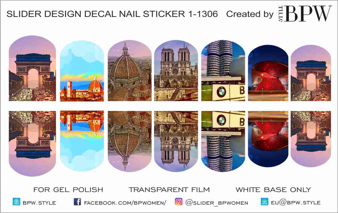 Decal nail sticker Sightseeing