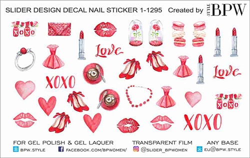 Decal nail sticker Love elements mix