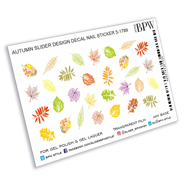 Decal nail sticker Autumn leaves stamps
