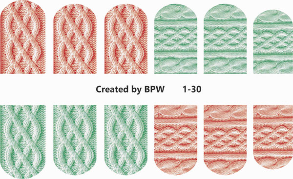 Decal nail sticker Knitting pattern