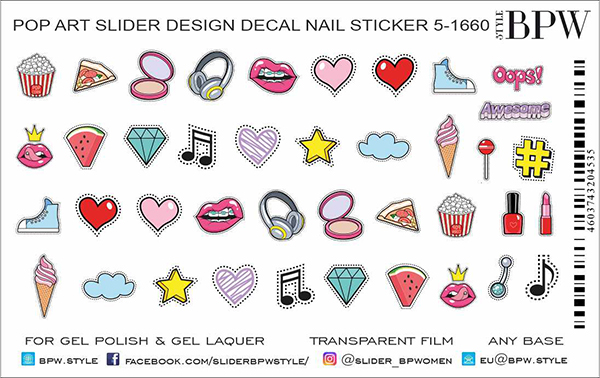 Decal nail sticker Pop Art 6