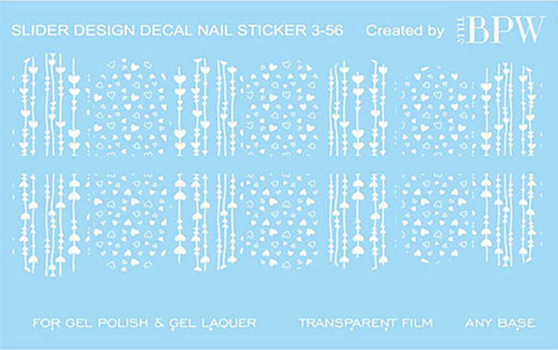 Decal nail sticker White little hearts