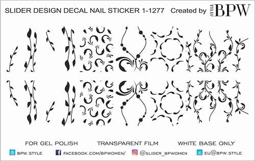 Decal nail sticker Tracery mix
