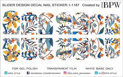 Decal sticker Blue autumn leaves