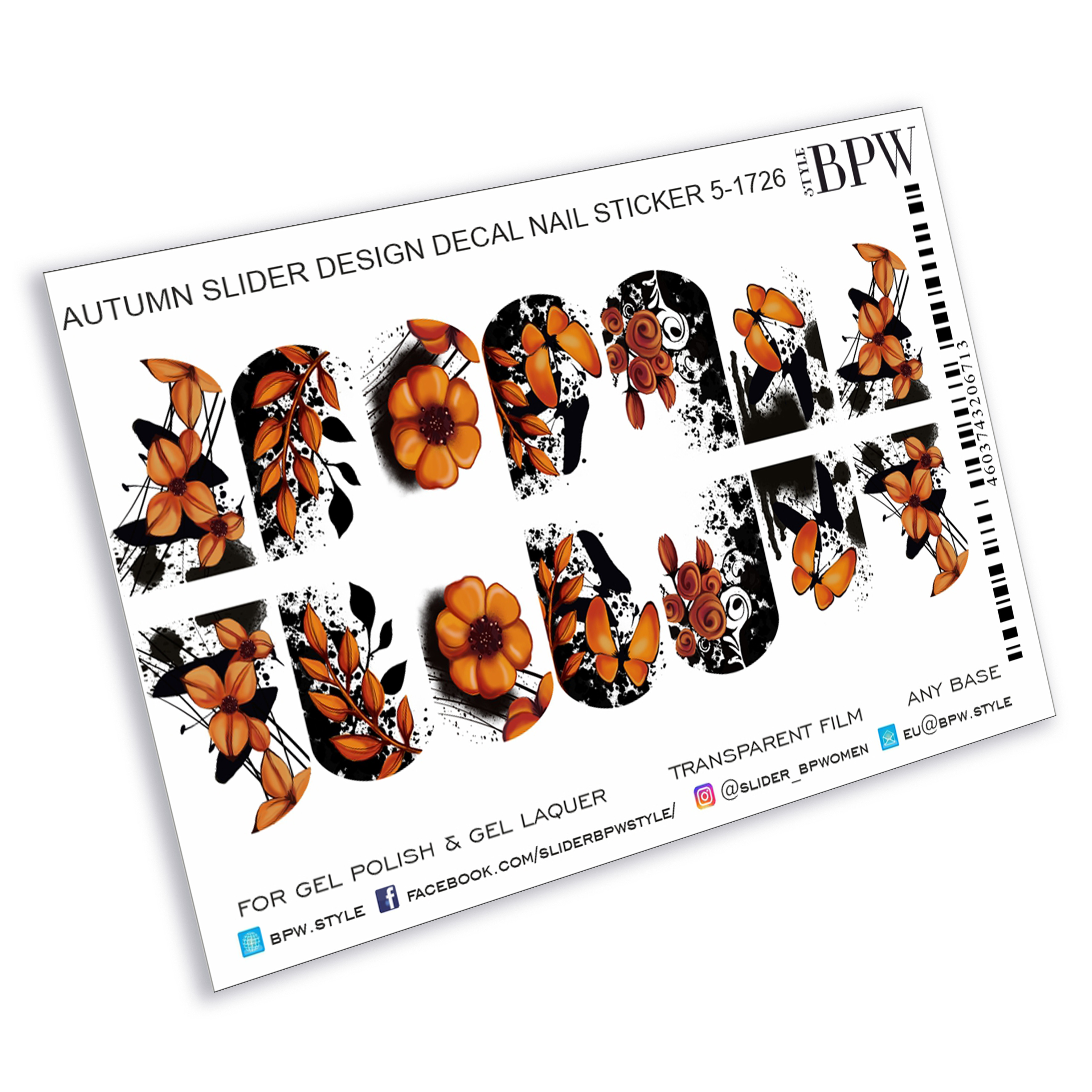 Decal nail sticker Fire flowers