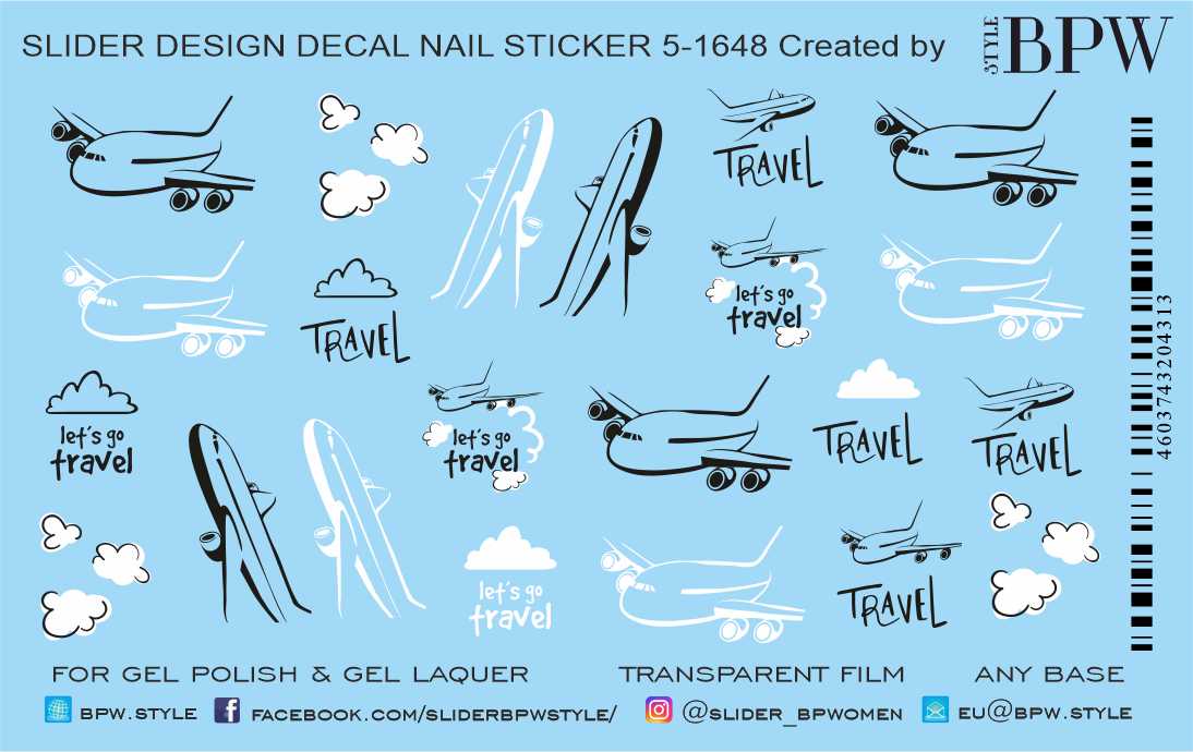 Decal nail sticker Airpalnes