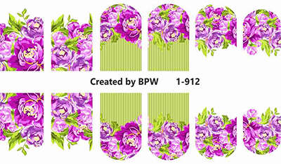 Decal nail sticker Purple flowers