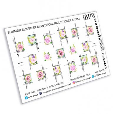 Decal nail sticker Flowers with frames