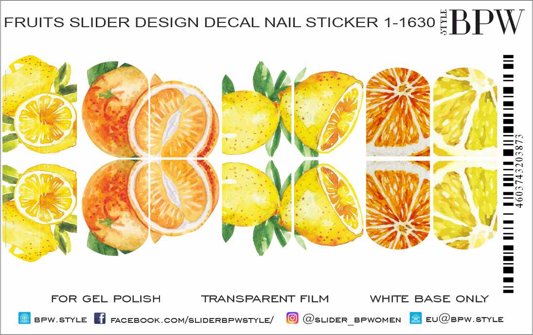 Decal nail sticker Citrus