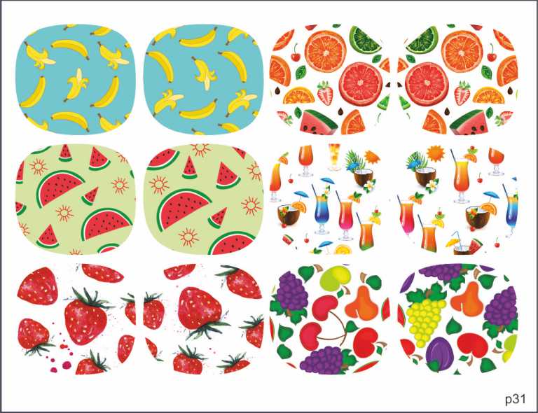 Decal nail stickers Fruits