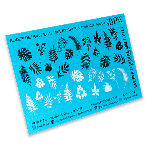 Decal nail sticker  Tropic leaves