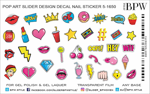Decal nail sticker Pop Art 1