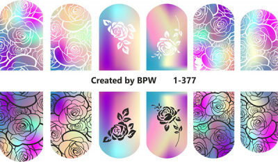Decal nail sticker Pattern with roses
