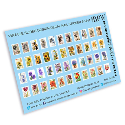 Decal nail sticker  Vintage stamps
