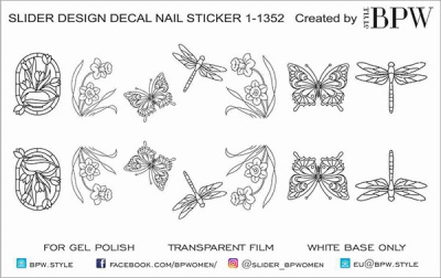 Decal nail sticker Stained-glass window summer