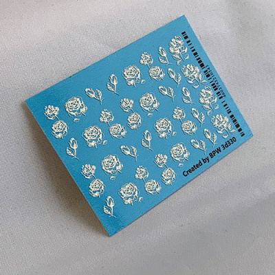 Decal sticker 3D White roses