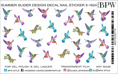 Decal nail sticker Hummingbird