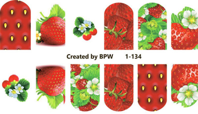 Decal nail sticker Strawberries