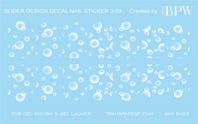 Decal nail sticker White bubbles