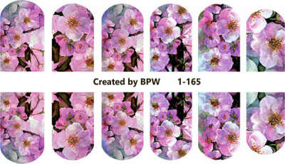 Decal nail sticker Pink flowers