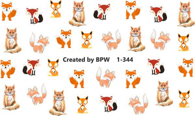 Decal nail sticker Foxes