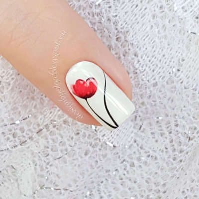 Decal nail sticker Red flowers