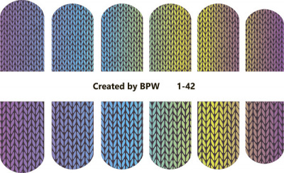 Decal nail sticker Rainbow knitting