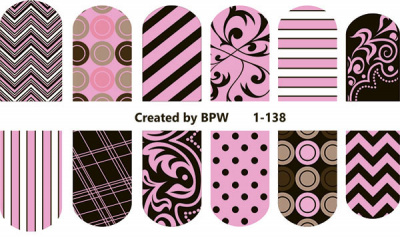 Decal nail sticker Pink pattern