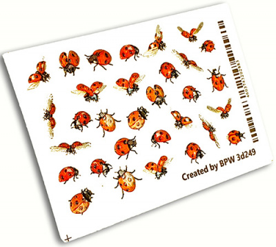Decal sticker 3D glass Lady bugs