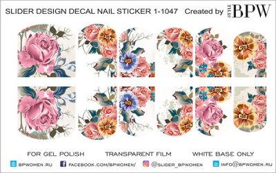 Decal nail sticker Flowers