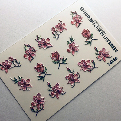 Decal sticker 3D Pink flowers