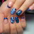 Decal nail sticker Blue flowers
