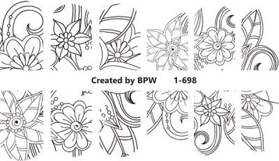 Decal nail stickers Flowers for coloring