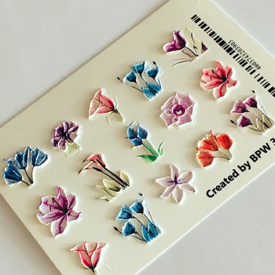 Decal sticker 3D Flowers mix