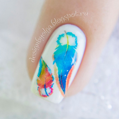 Decal nail sticker Feathers