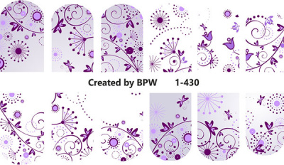 Decal nail sticker Purple pattern