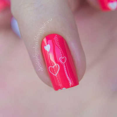 Decal nail sticker White hearts