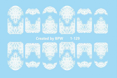 Decal nail sticker White lace