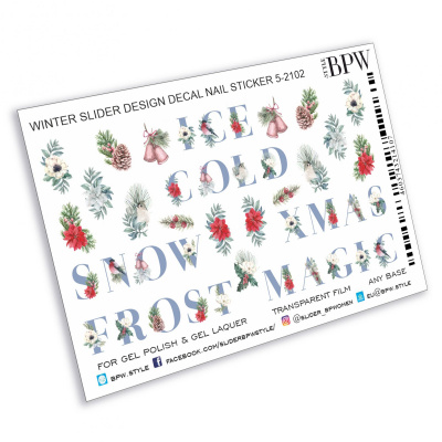 Decal nail sticker Winter words 2