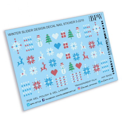 Decal nail sticker Winter with snowmen