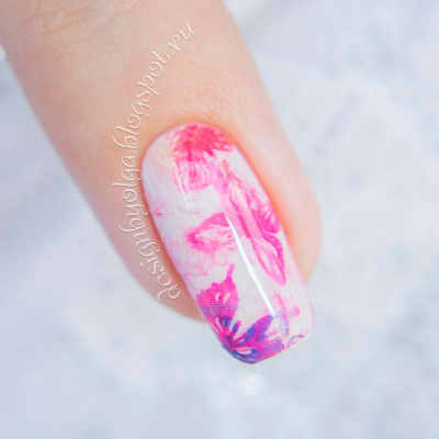 Decal nail sticker Pink butterflies