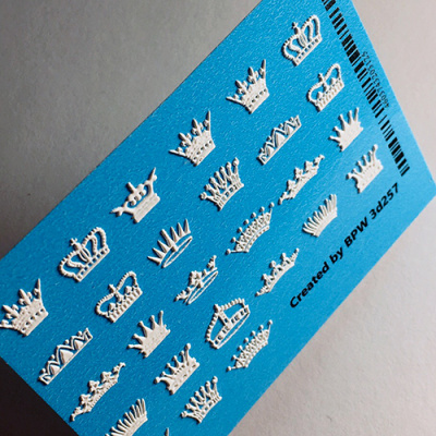 Decal sticker 3D White crowns