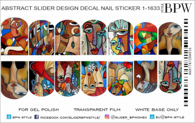 Decal nail sticker Abstract portraits