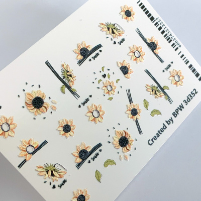 Decal sticker 3D Sunflowers