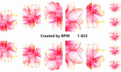 Decal nail stickers Watercolor flowers