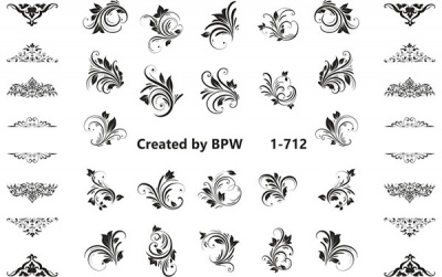 Decal nail stickers Tracery