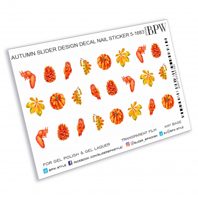 Decal nail sticker Autumn elements