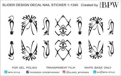 Decal nail sticker Black pattern